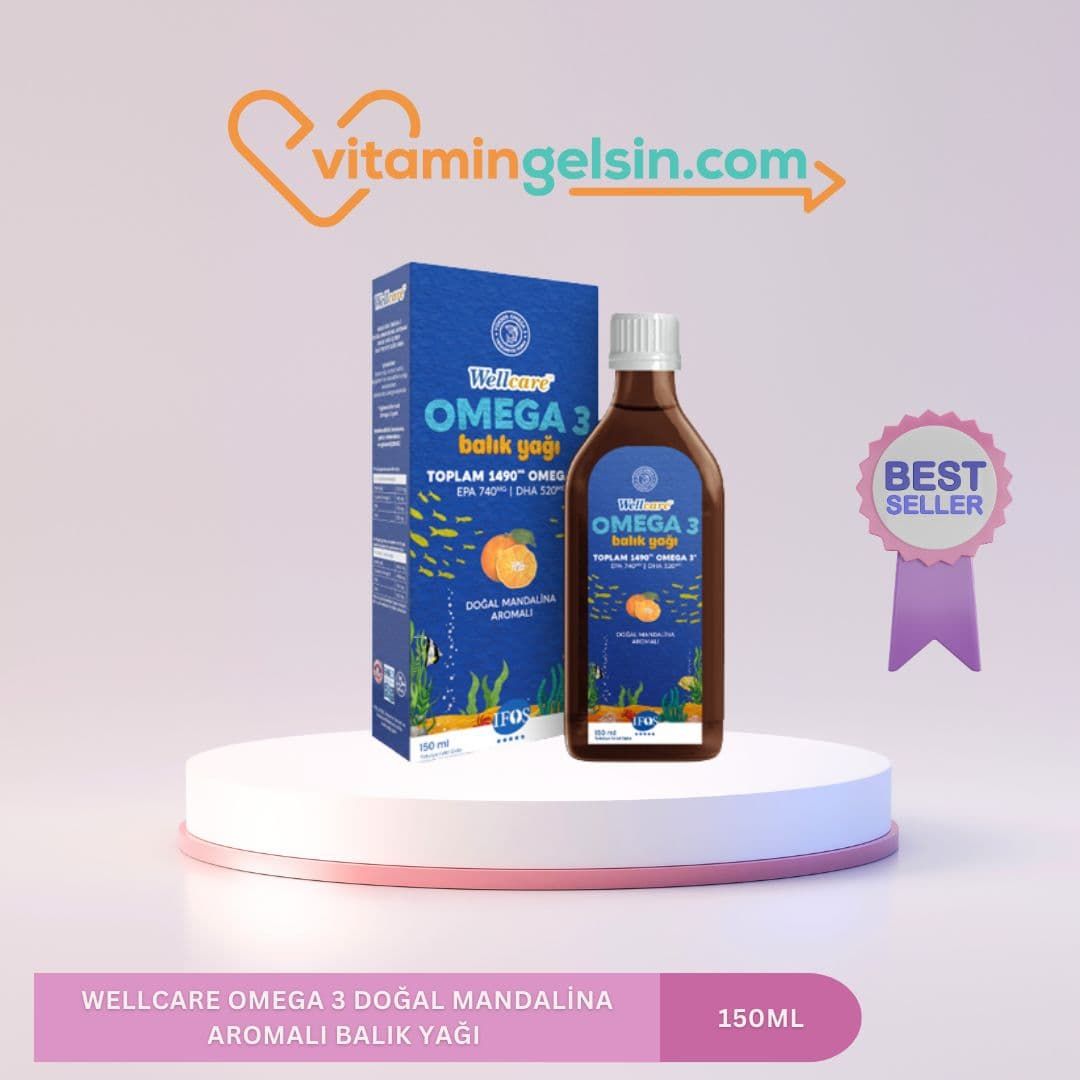 Wellcare Omega 3 Doğal Mandalina Aromalı Balık Yağı 150 ml